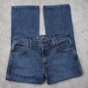 Wragnler Retro Jeans Mens 36x30 Blue Slim Fit Bootcut Cotton Boot cut Denim